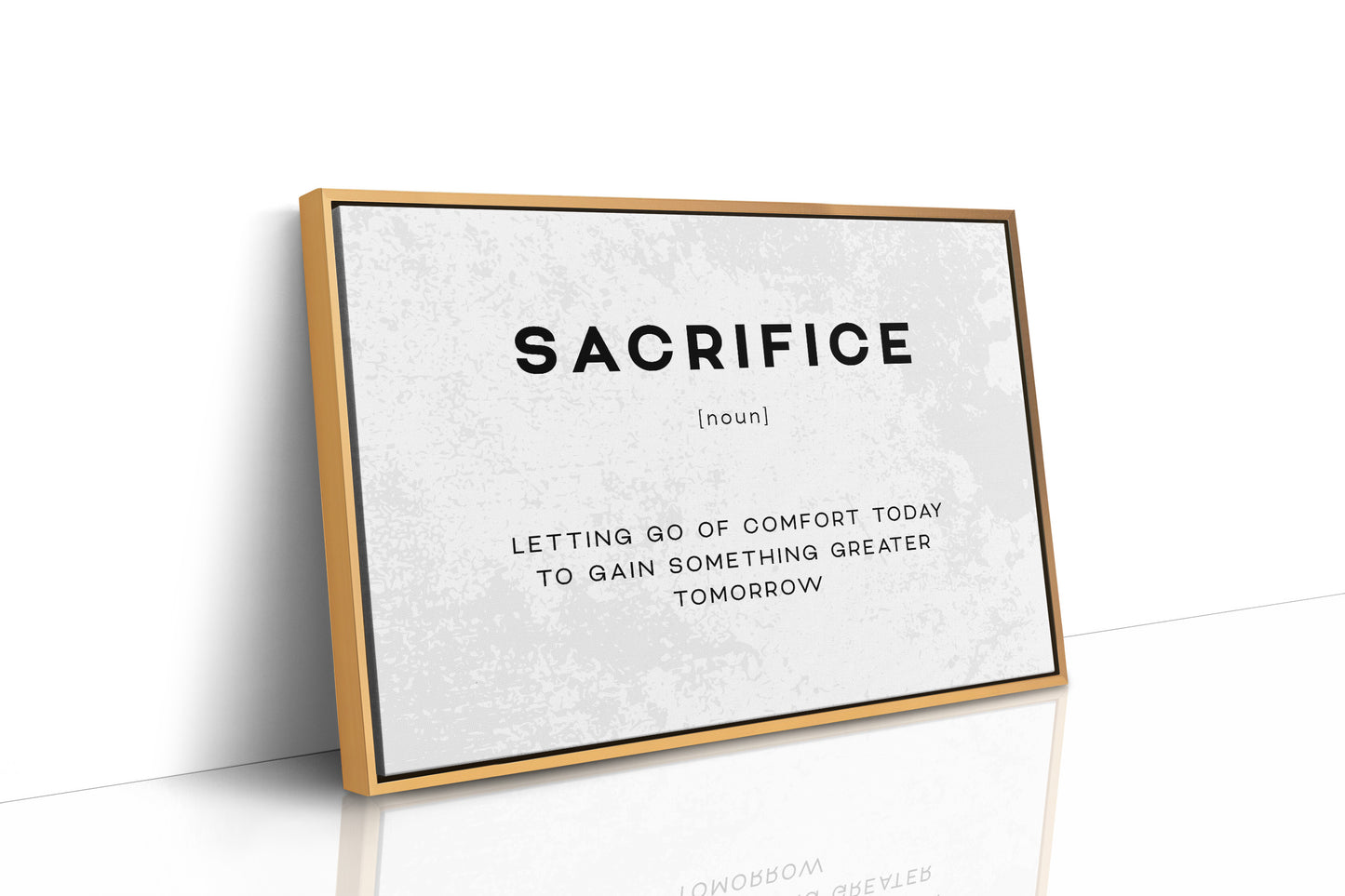 Sacrifice Definition Canvas Art | Bold Motivational Typography Print for Home Office, Gym or Entrepreneur Décor