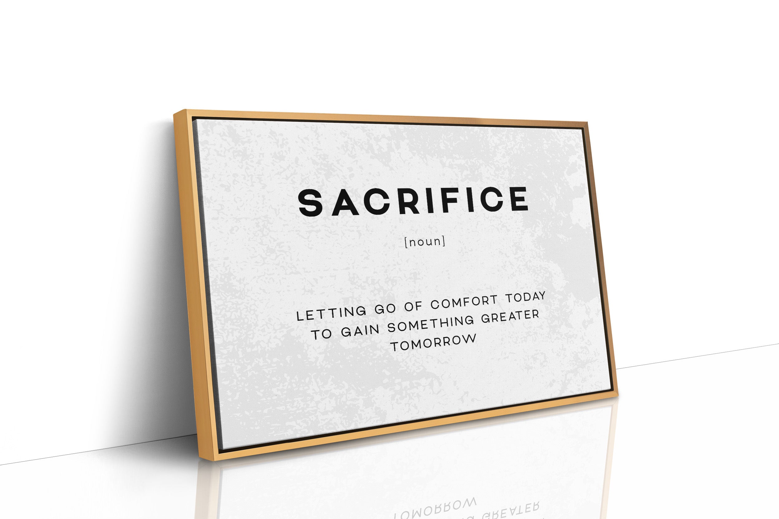 Sacrifice Definition Canvas Art | Bold Motivational Typography Print for Home Office, Gym or Entrepreneur Décor