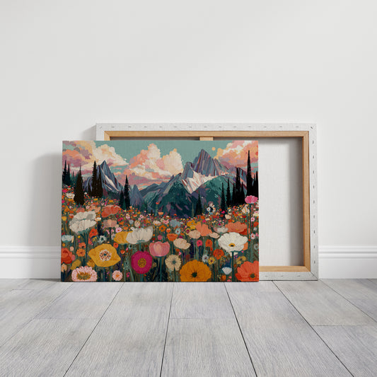 Alpine Meadows Bloom Under Peaks
