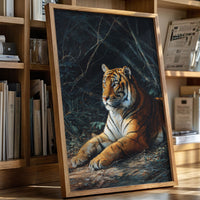 Regal Tiger Against Midnight Marble