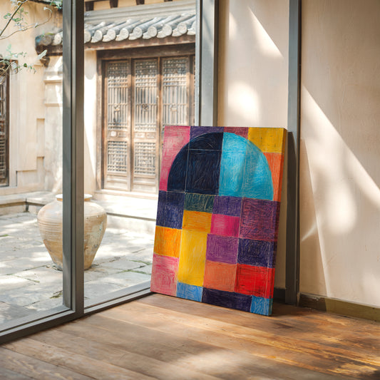 Colors Dance Through City Windows