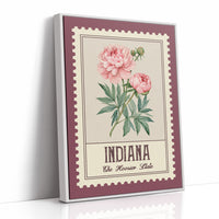 Indiana Peony Watercolor Stamp