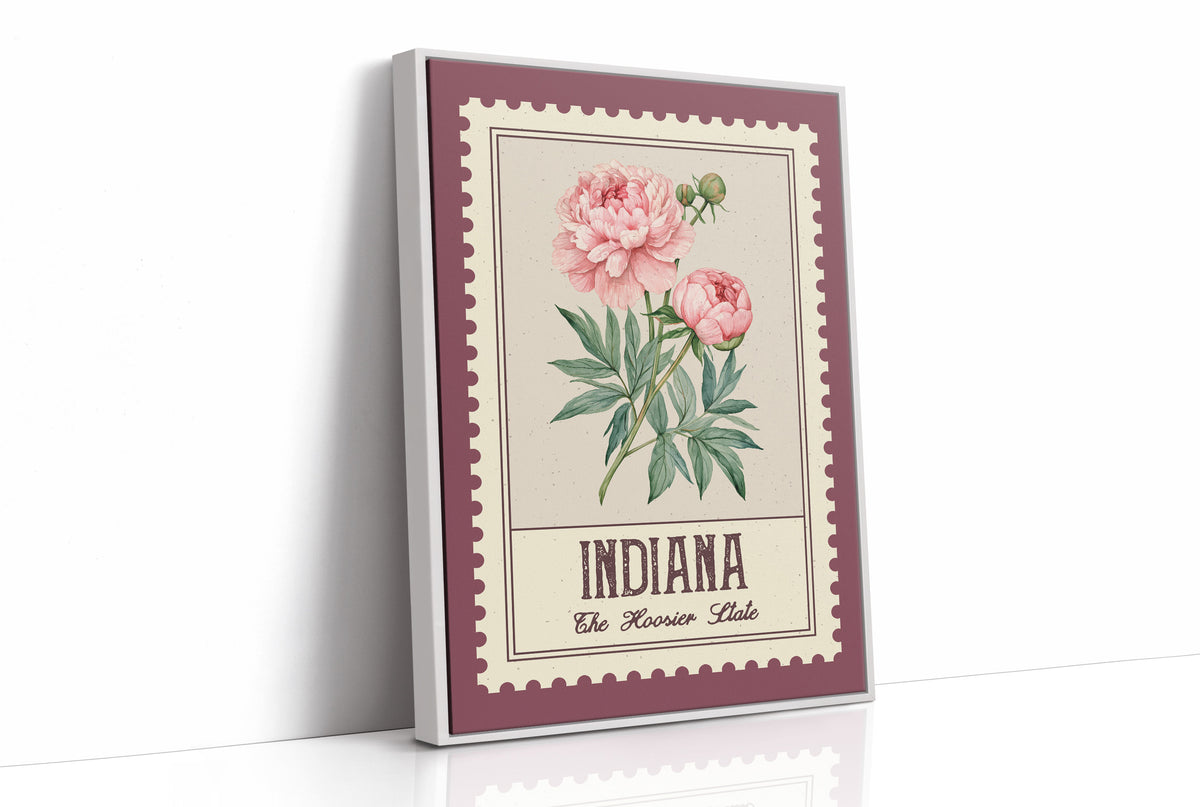 Indiana Peony Watercolor Stamp