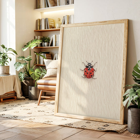 Tiny Ladybug on Paper