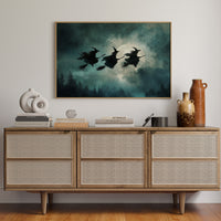 Broomsticks Against a Silver Sky