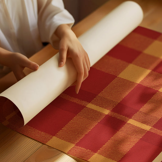 Plaid Comfort Meets Winter Light