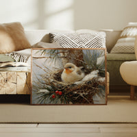 Winter Sparrow Finds Holly Haven