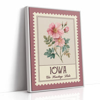Iowa Wild Rose Watercolor Stamp