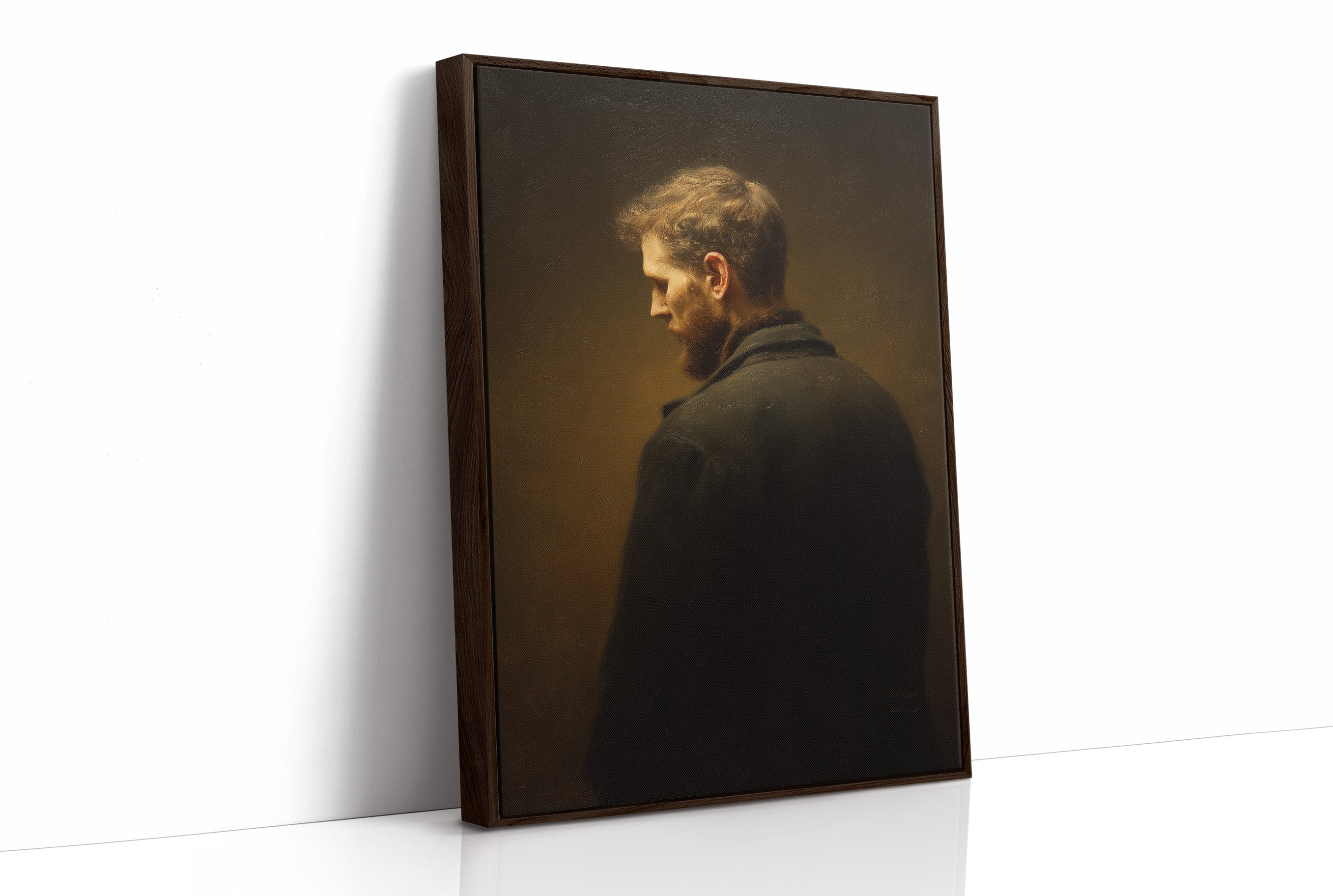 Amber Light On Contemplative Profile