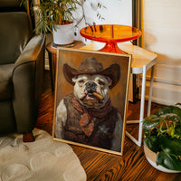 Bulldog Sheriff with a Cigar and Scowl