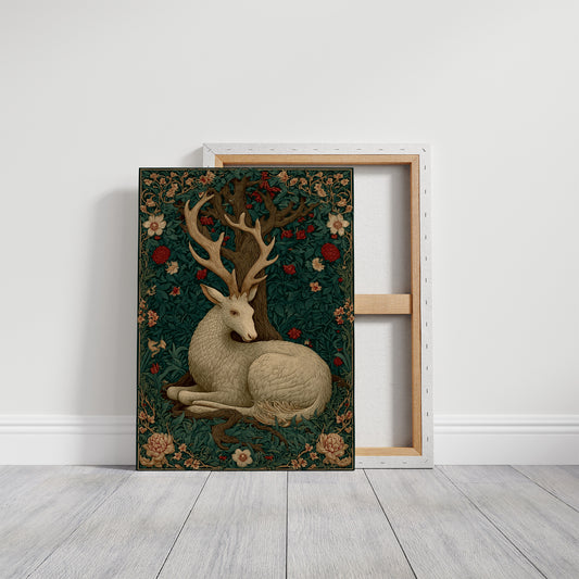 The White Stag at Rest in the Old Wood