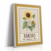 Kansas Sunflower Watercolor Stamp