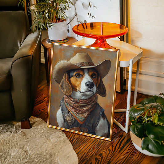 Deputy Beagle in Bandana and Hat