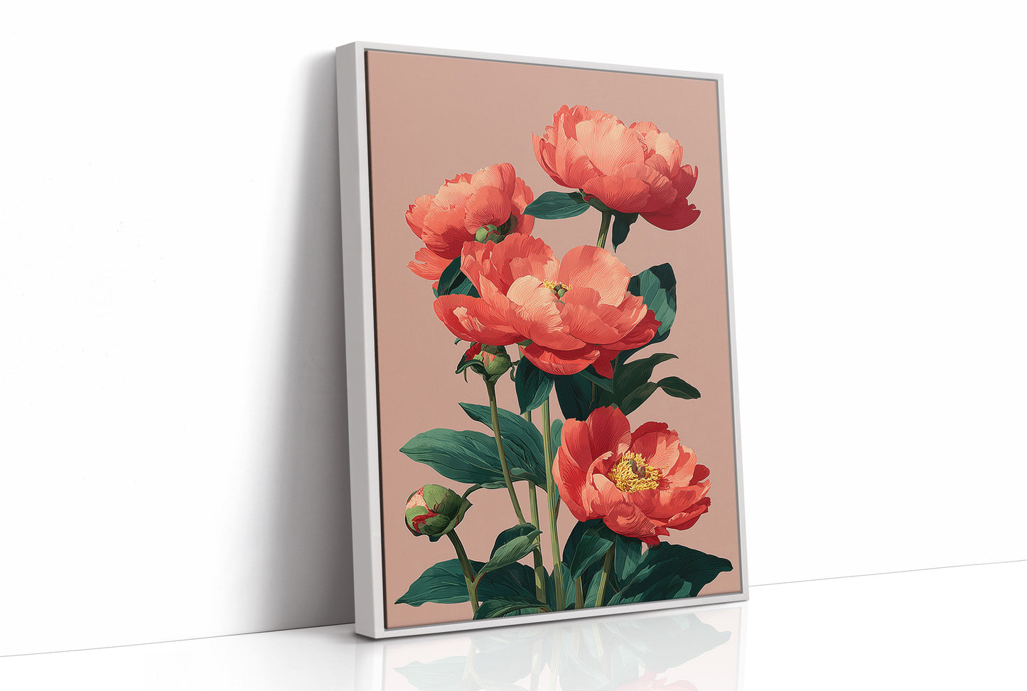 Coral Peonies in Bloom