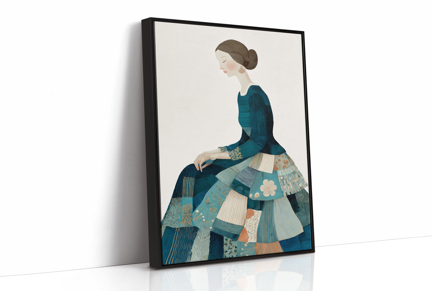 Patchwork Elegance in Teal Reverie