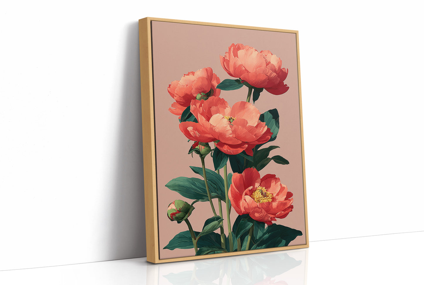 Coral Peonies in Bloom