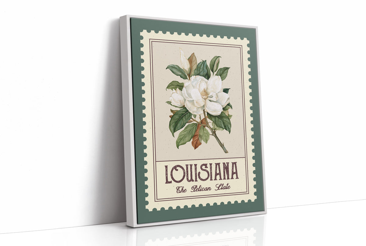 Louisiana Magnolia Watercolor Stamp