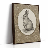 Victorian Rabbit in Floral Frame