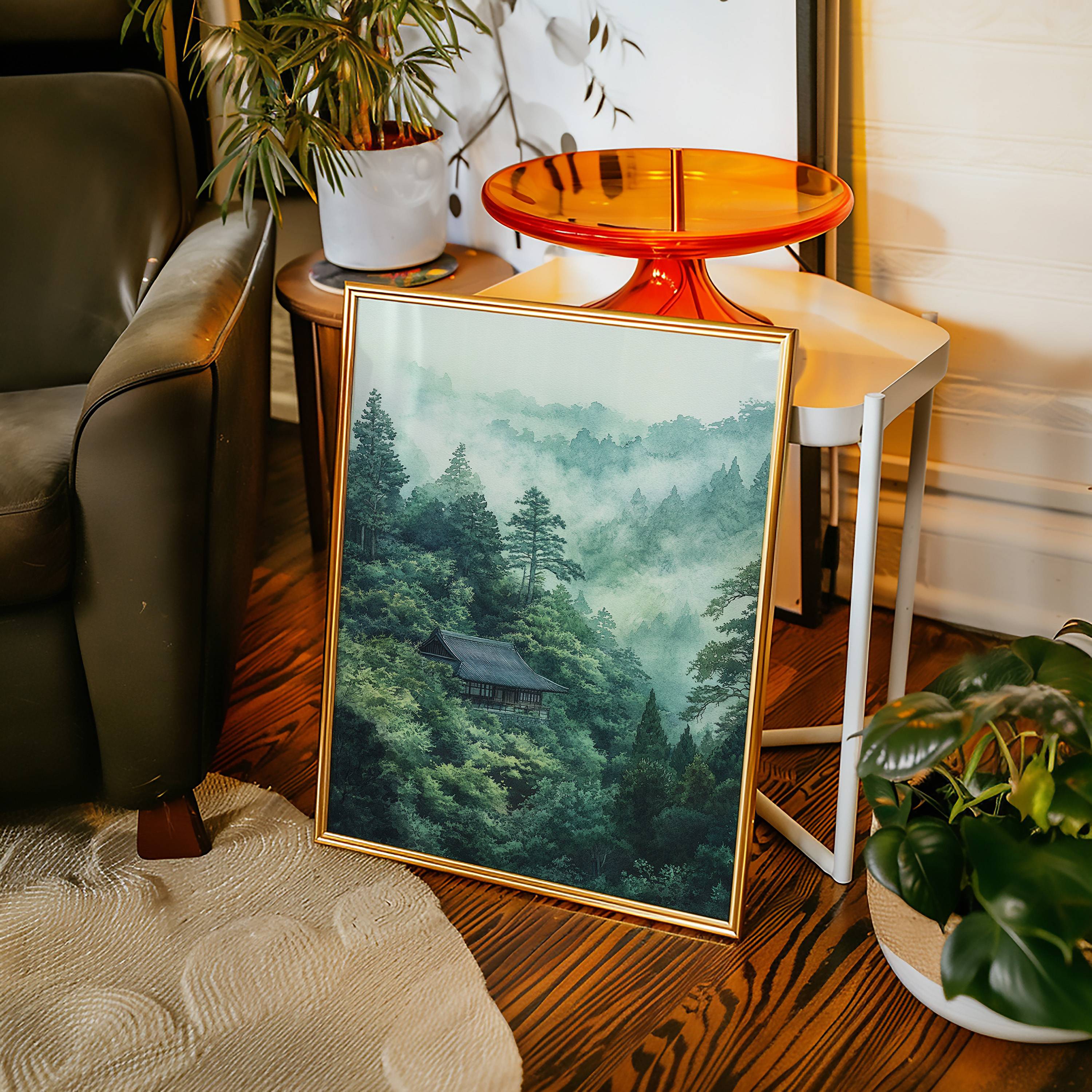 Mountain Temple Rests In Emerald Mist