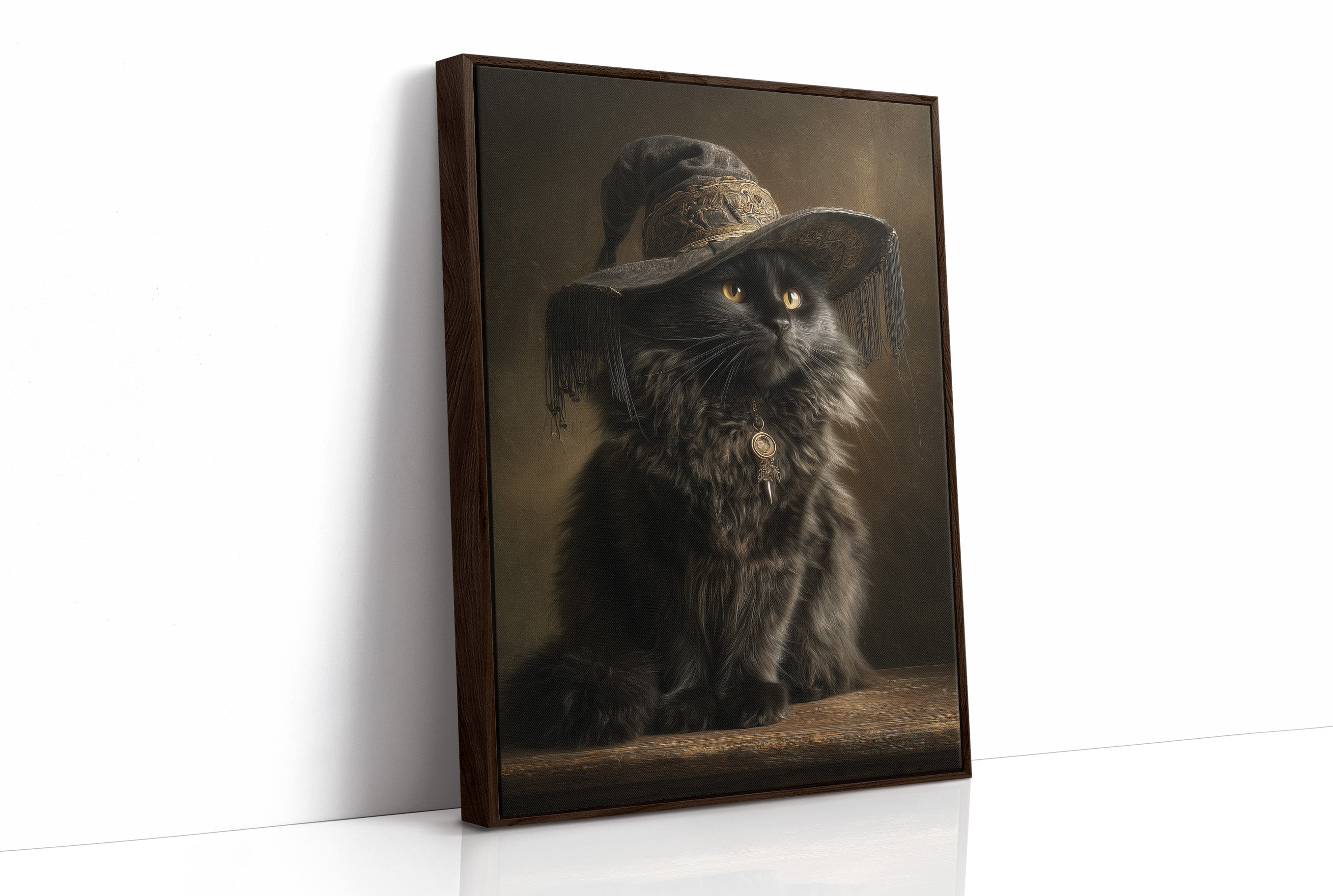 Midnight Feline Wears Victorian Elegance