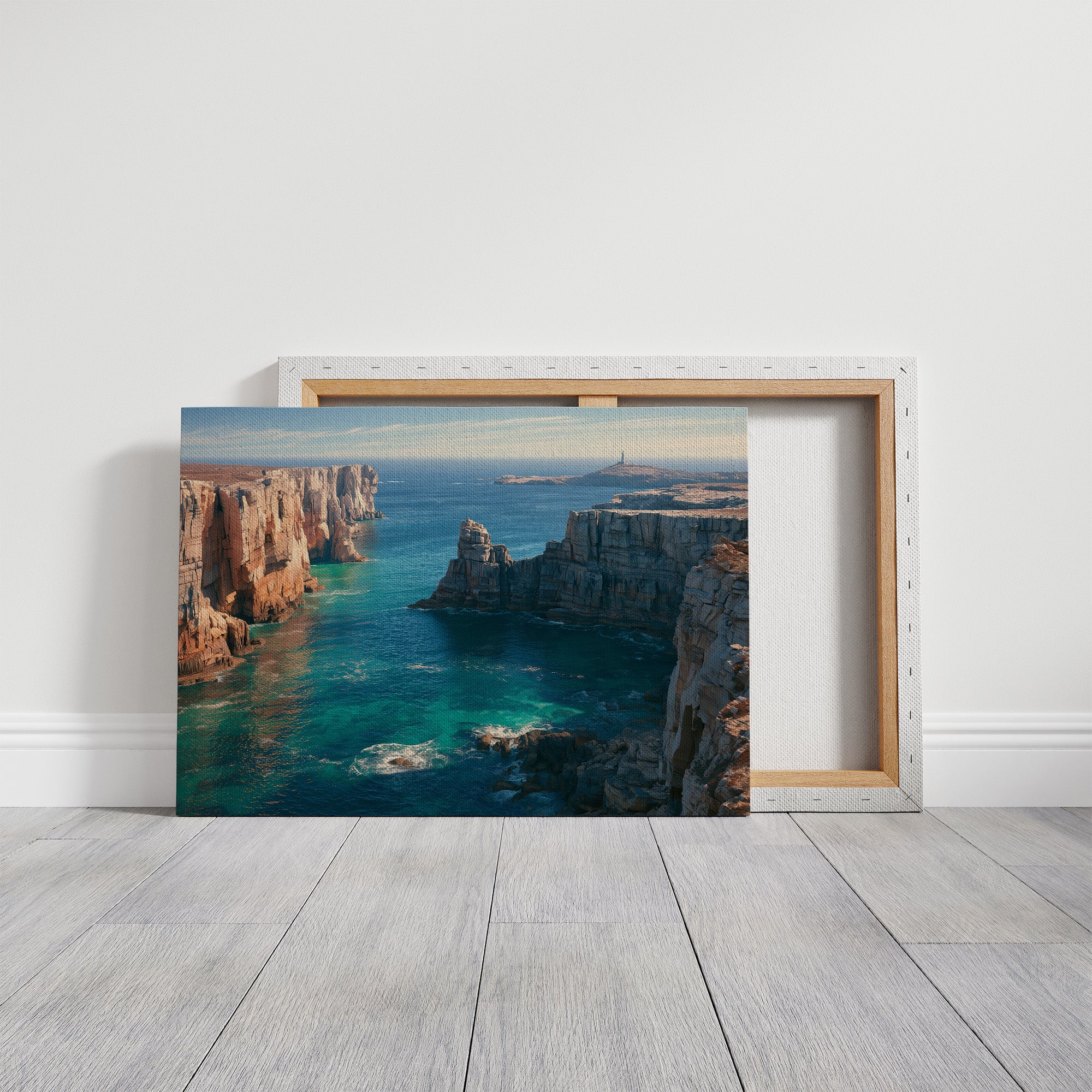 Sea Cliffs, Distant Lighthouse