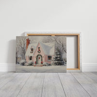 Pink Cottage Wears Winter's Crown