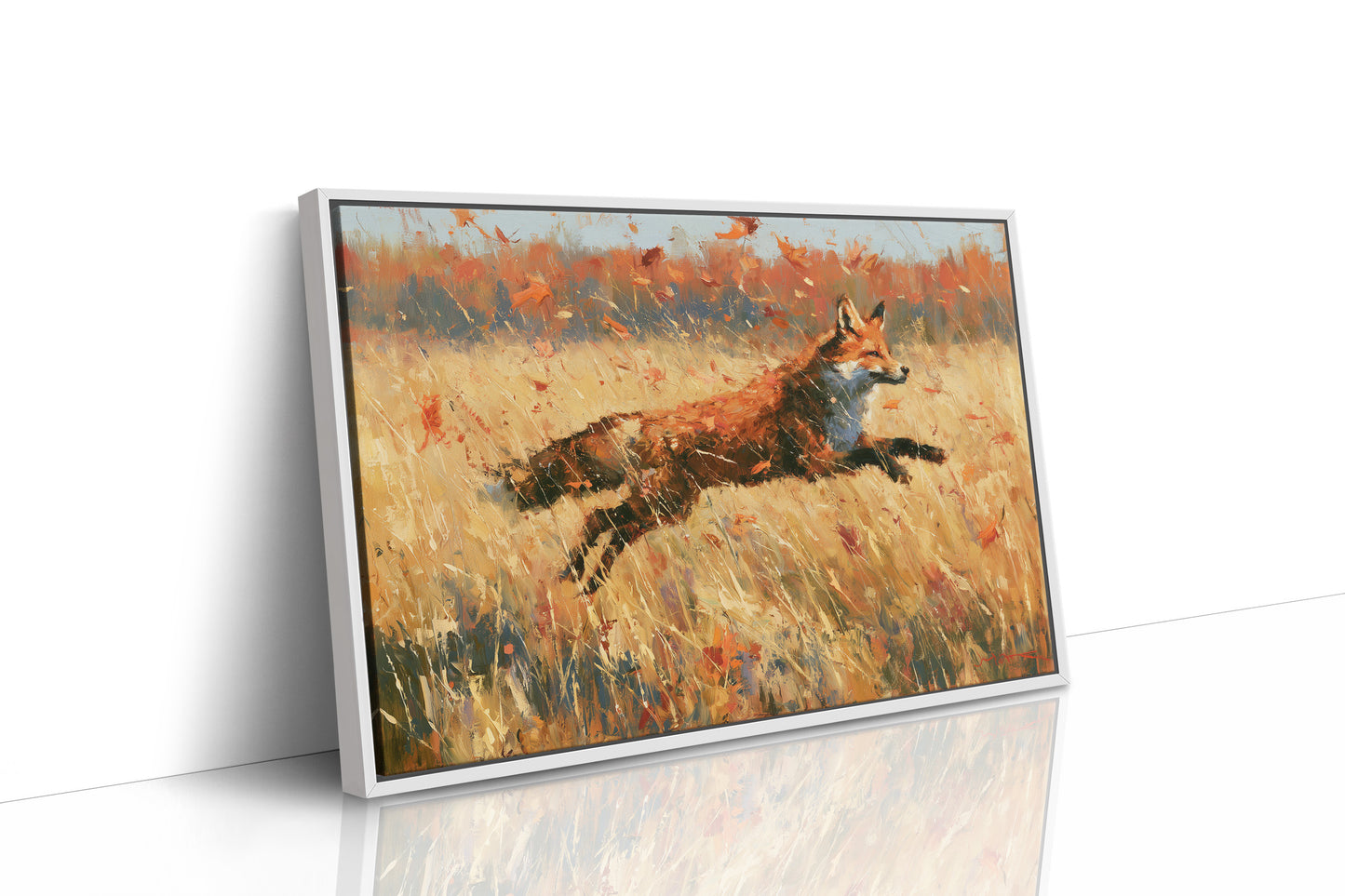 Fox, Leaping Through Gold