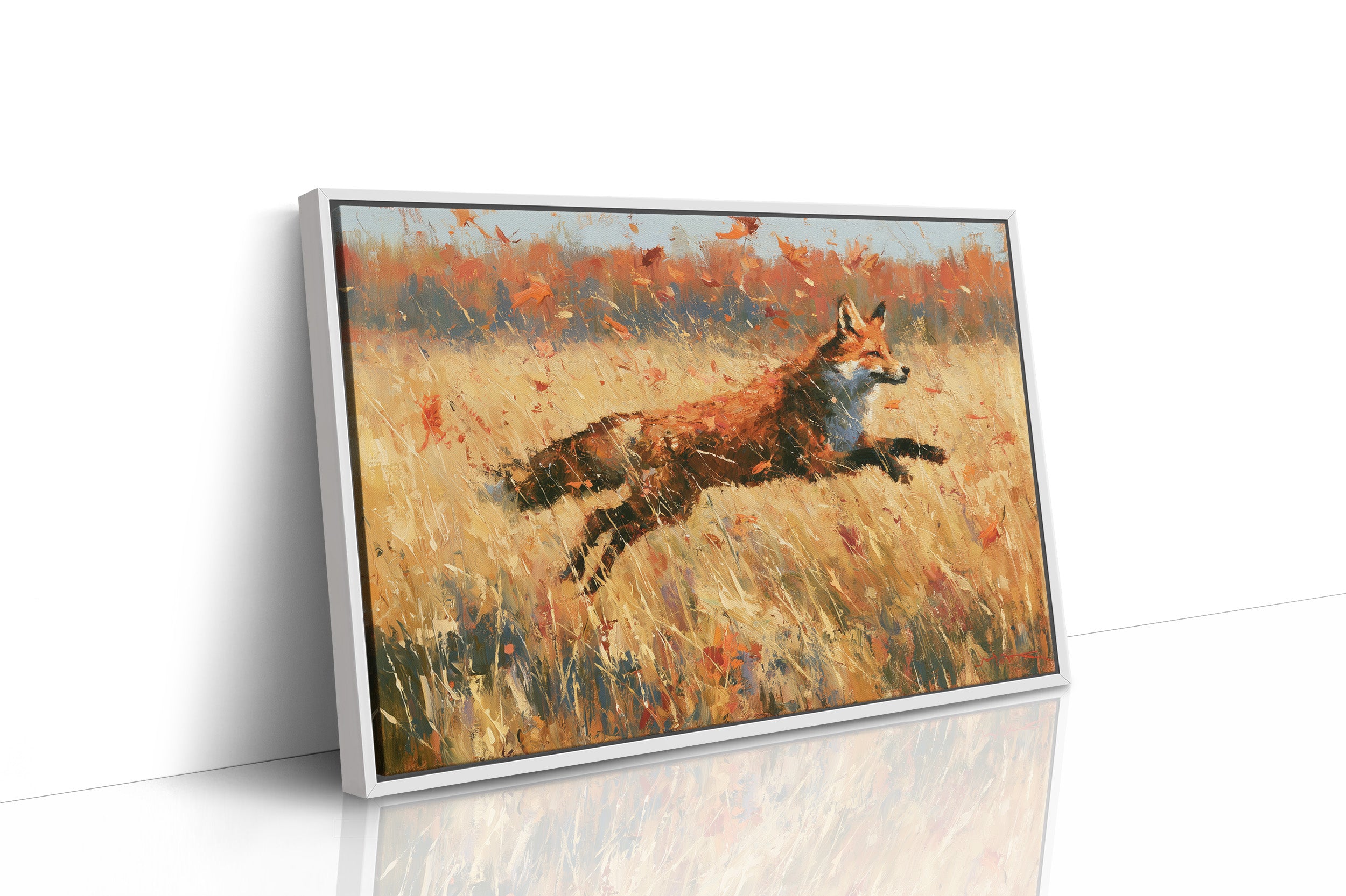 Fox, Leaping Through Gold