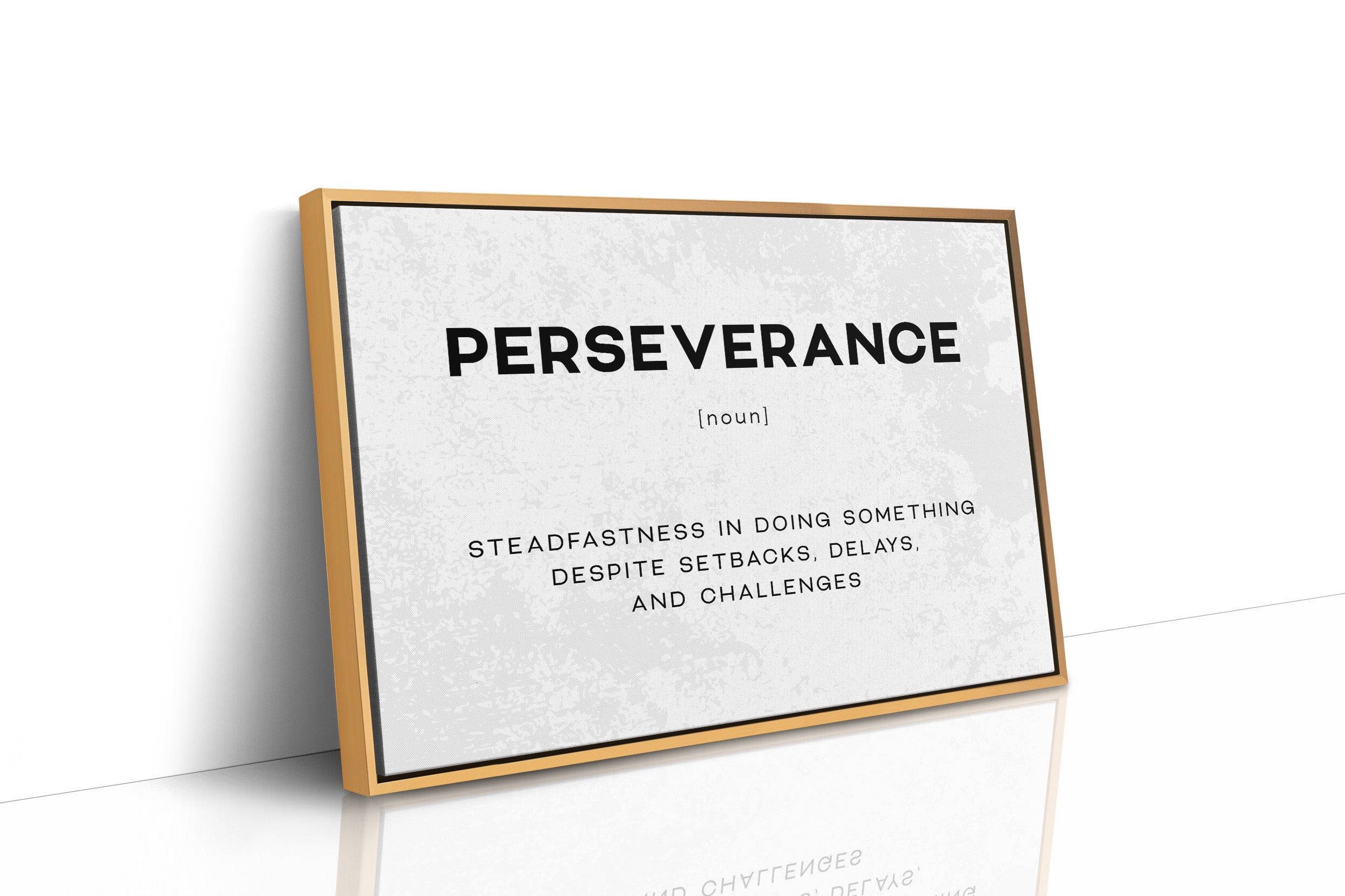 Perseverance Definition Canvas Art | Bold Motivational Typography Print for Home Office, Gym or Entrepreneur Décor