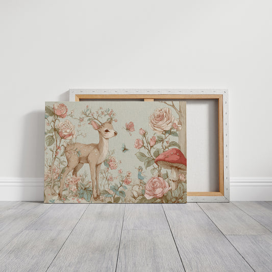 Fawn Dances Through Rose Garden Magic