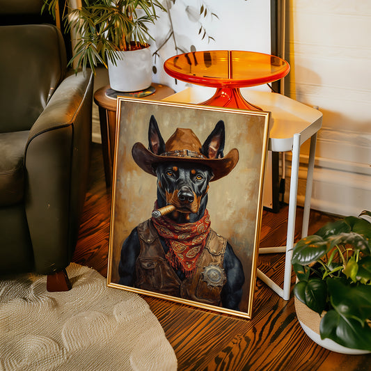 Doberman Marshal with a Steel Gaze