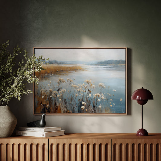 Winter Wildflowers Rest By Lake