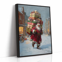 Gifts Tower Above Snowy Streets