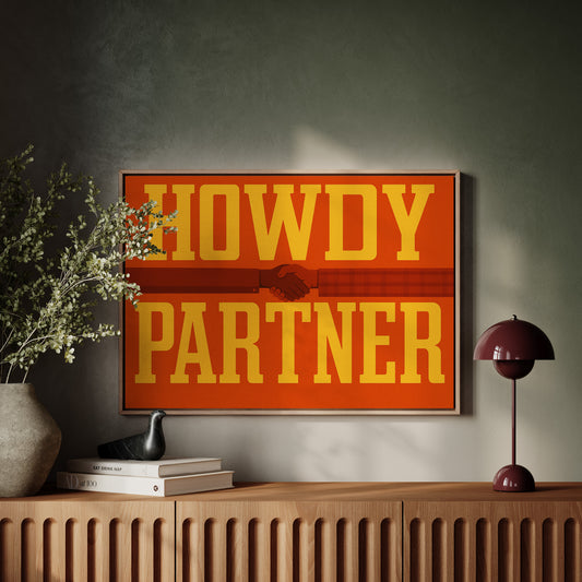 Howdy Partner Western Handshake Greeting
