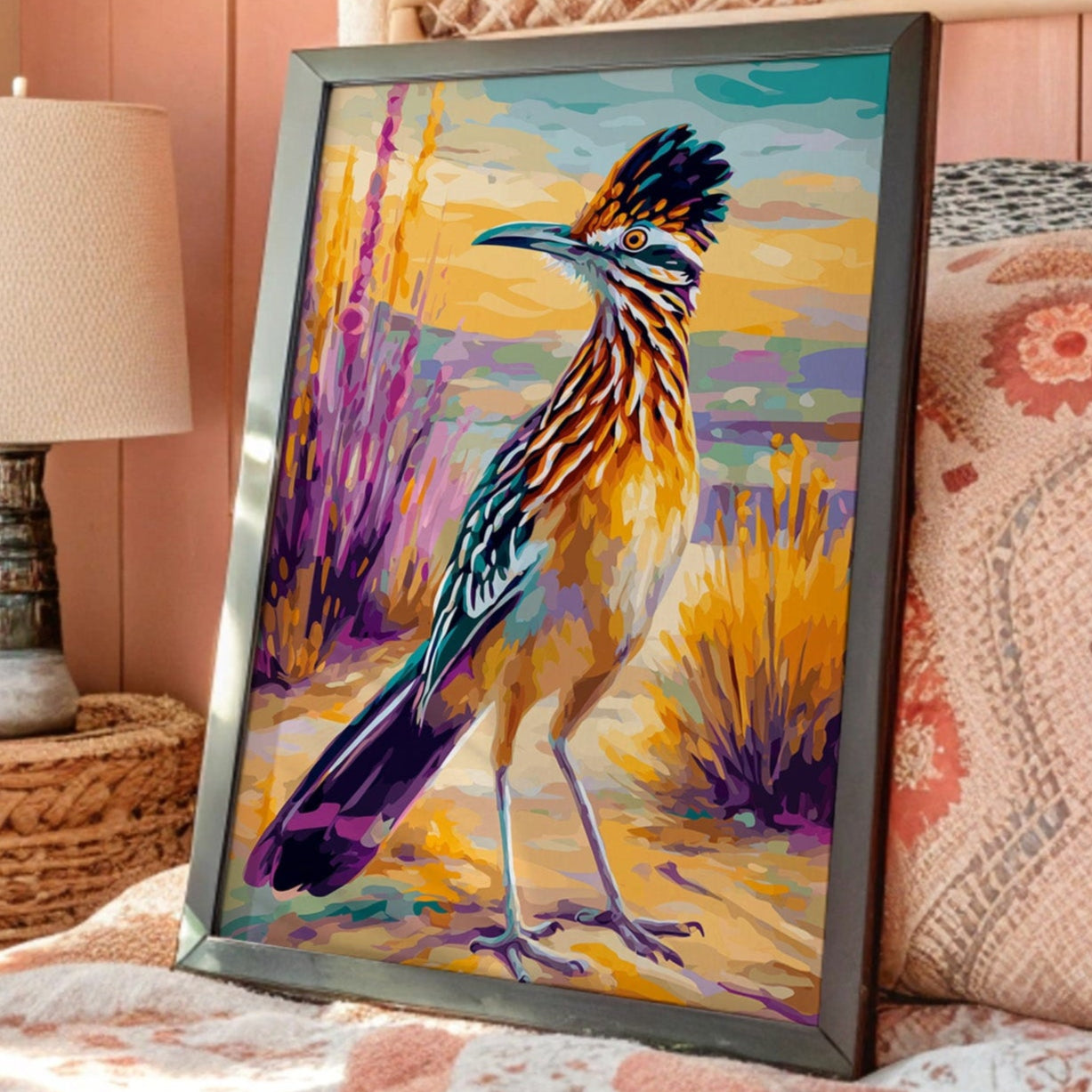 Desert Runner Wears Sunset Feathers