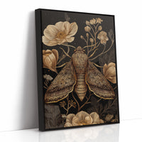 Midnight Moth Among Golden Blooms