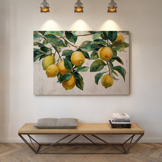 Sunlit Lemons Dance Among Leaves