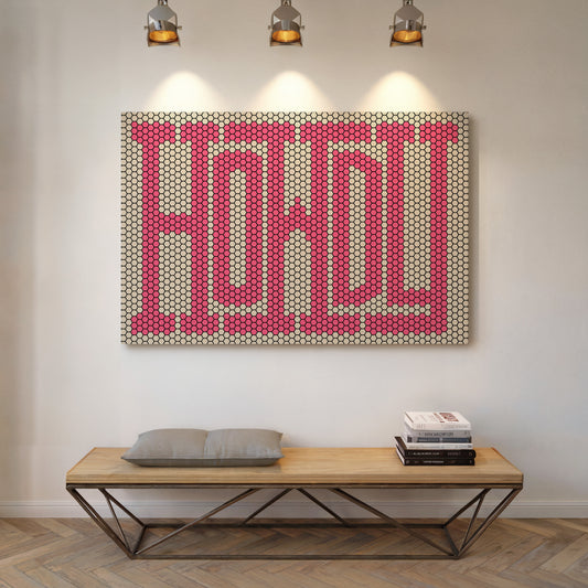 Howdy Pink Mosaic Western Greeting