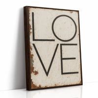Vintage Modern LOVE Typography Canvas Print