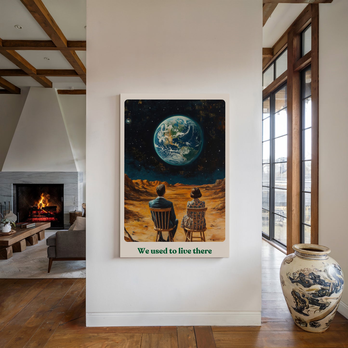 We Used to Live There – Surreal Earth from Afar, Thought-Provoking Wall Art