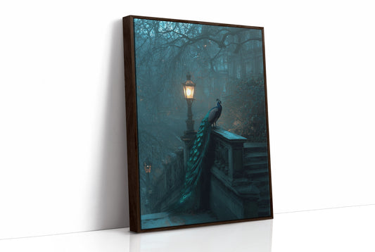 Midnight Peacock Guards Ancient Path