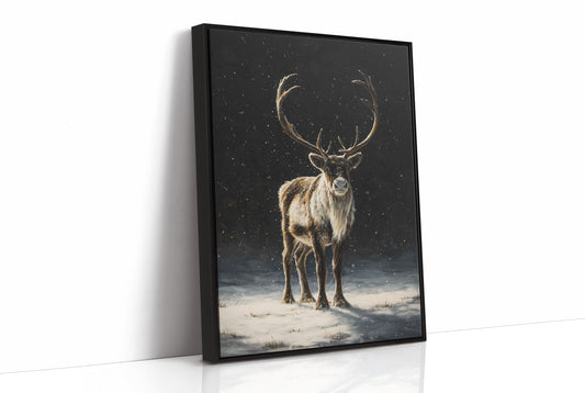 Reindeer Dreams Under Starlit Snow