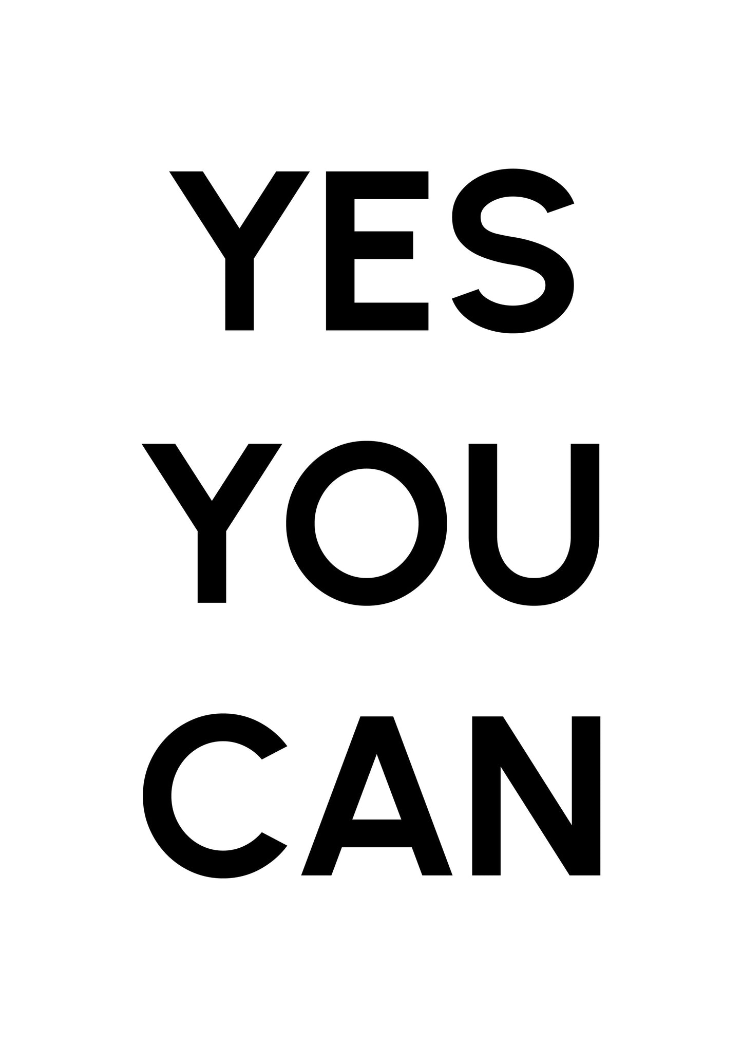 Yes You Can Bold Typography