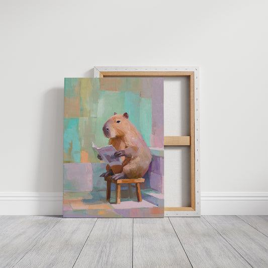Capybara Reads the Sunday Paper