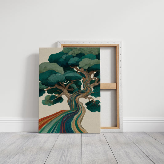 River of Color Through Pines