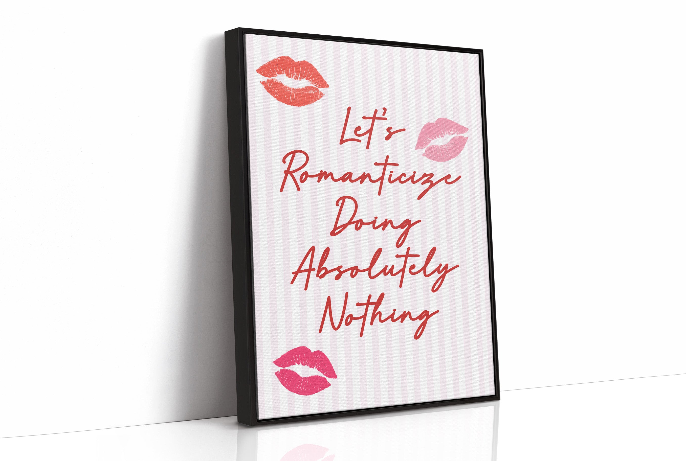 Crimson Confessions Against Pastel Stripes