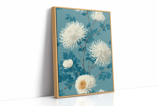 White Chrysanthemums on Still Water