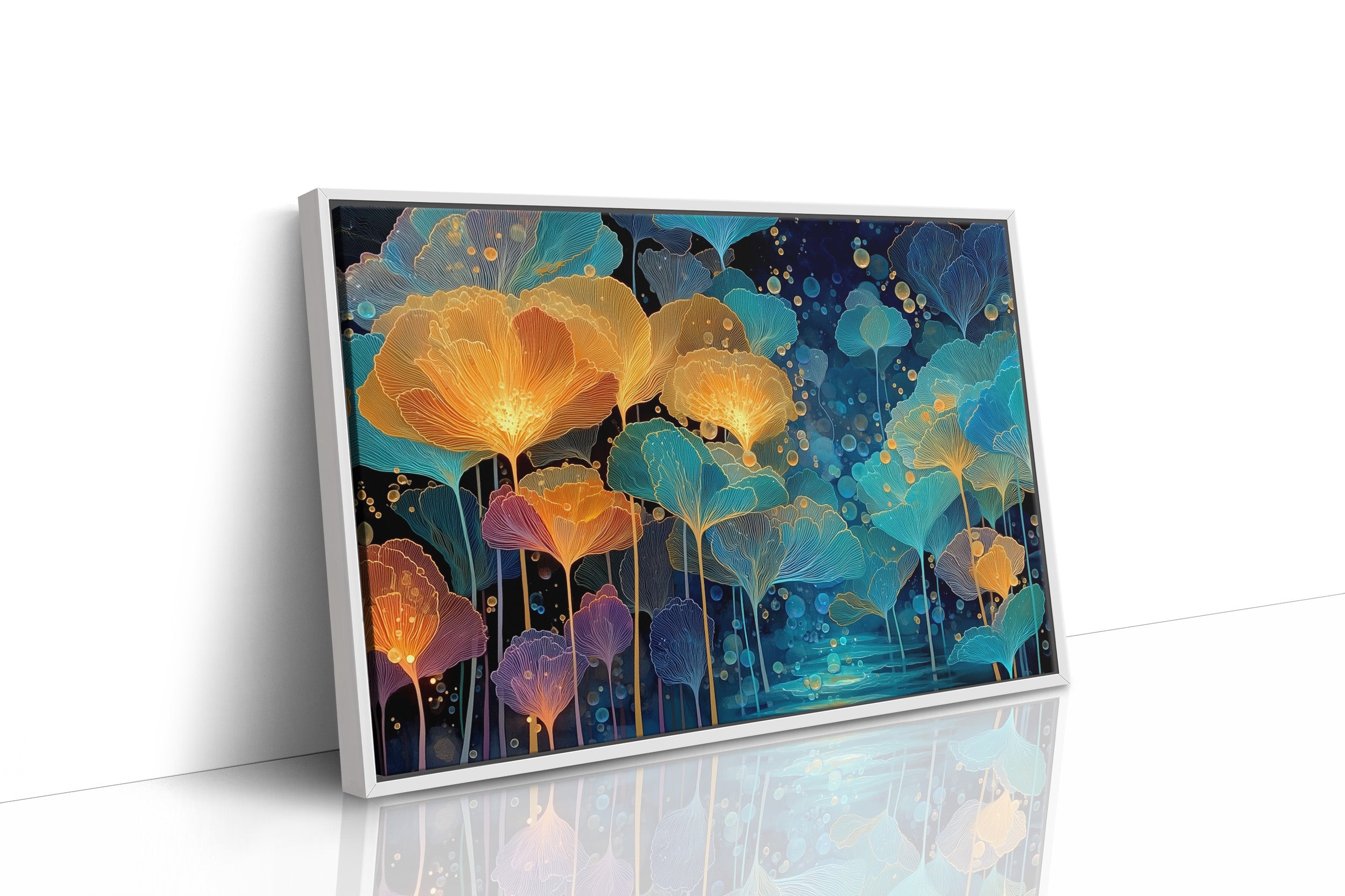 Ginkgo Leaves Dance In Moonlit Rain
