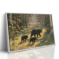 Black Bear Family, Dappled Trail