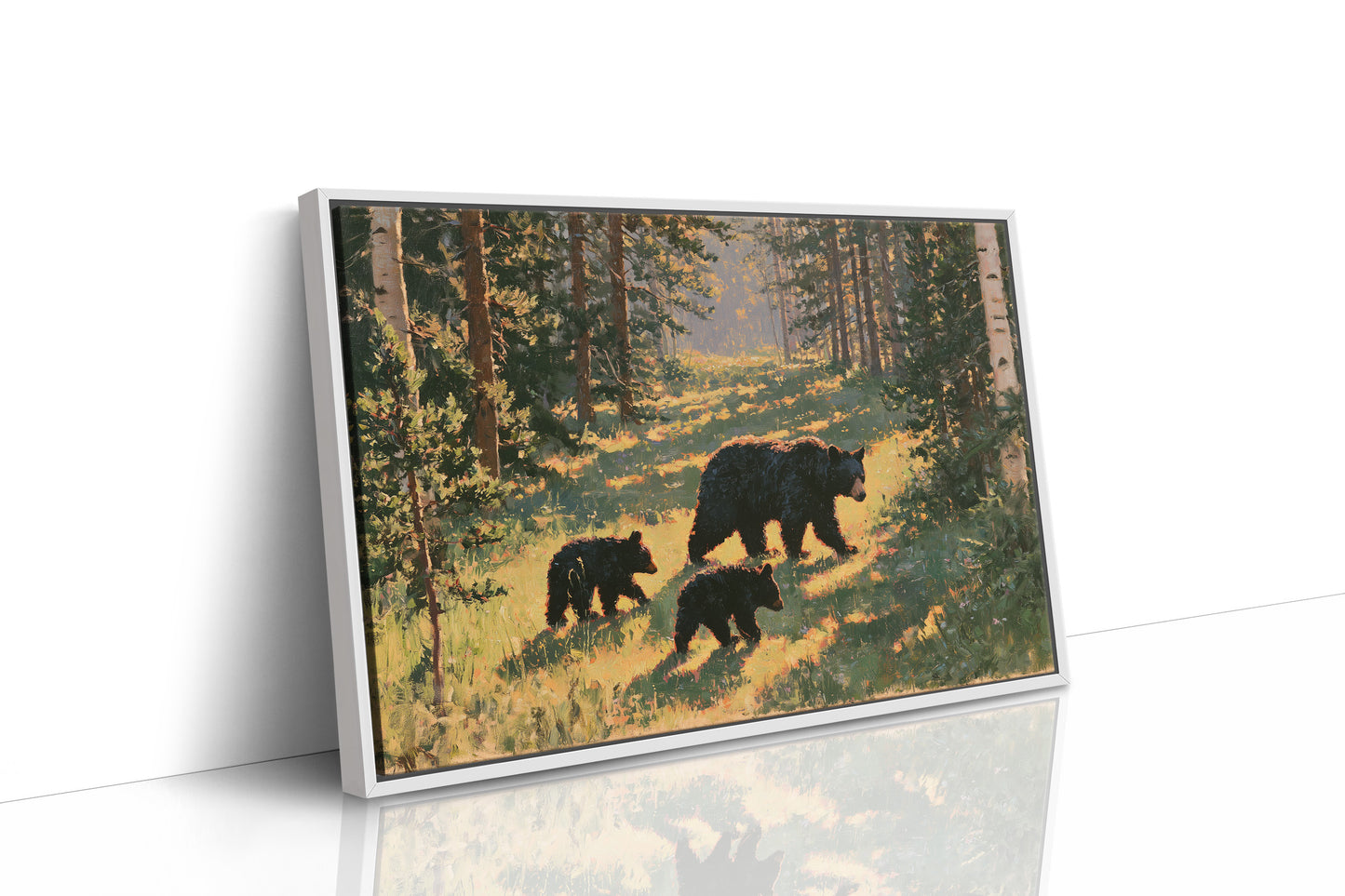Black Bear Family, Dappled Trail